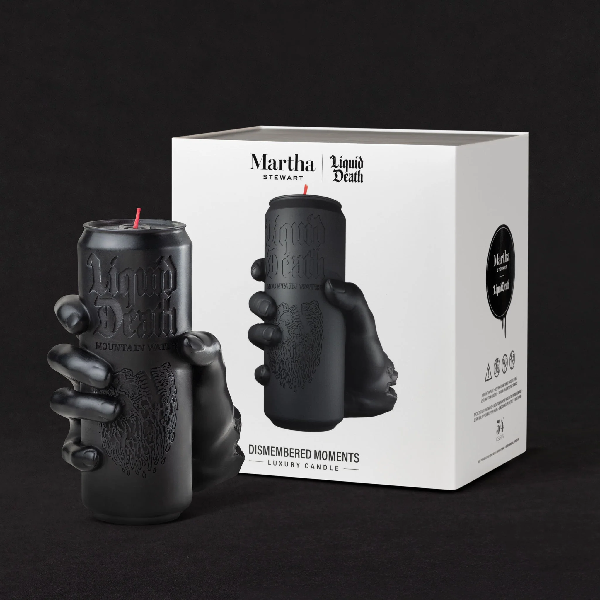 Martha Stewart x Liquid Death Dismembered Moments Candle